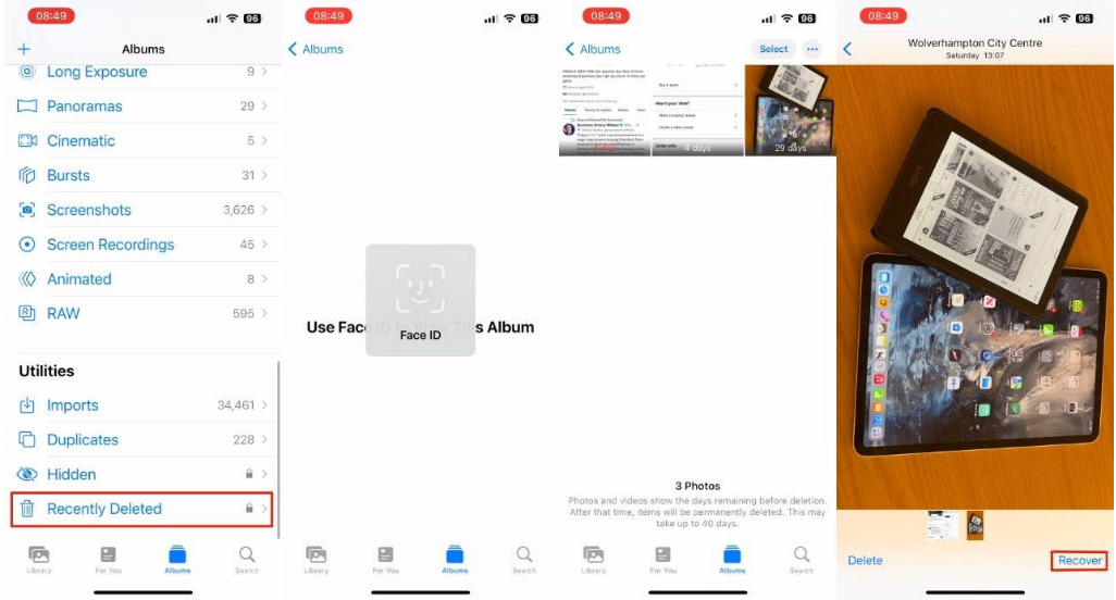 肥乡苹果14维修分享 iPhone14 上恢复已删除的照片 